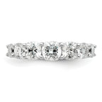 14k White Gold 3 1/3 carat Lab Grown Diamond VS+ F+ Cushion Complete Seven Stone Band