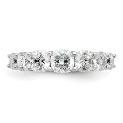 14k White Gold 3 1/3 carat Lab Grown Diamond VS+ F+ Cushion Complete Seven Stone Band