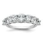 14k White Gold 3 1/3 carat Lab Grown Diamond VS+ F+ Cushion Complete Seven Stone Band