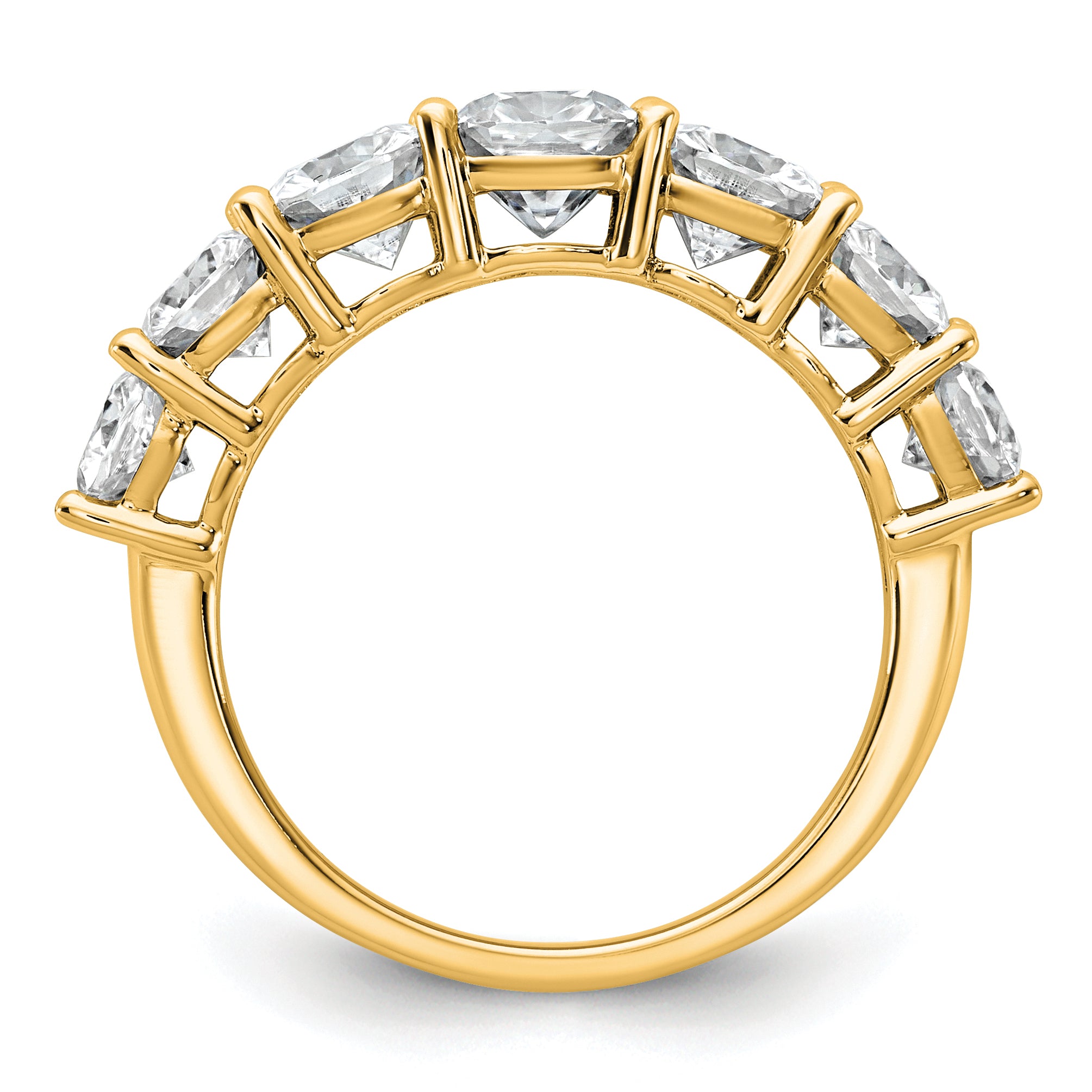 14k 3 1/3 carat Lab Grown Diamond VS+ F+ Cushion Complete Seven Stone Band Secondary image