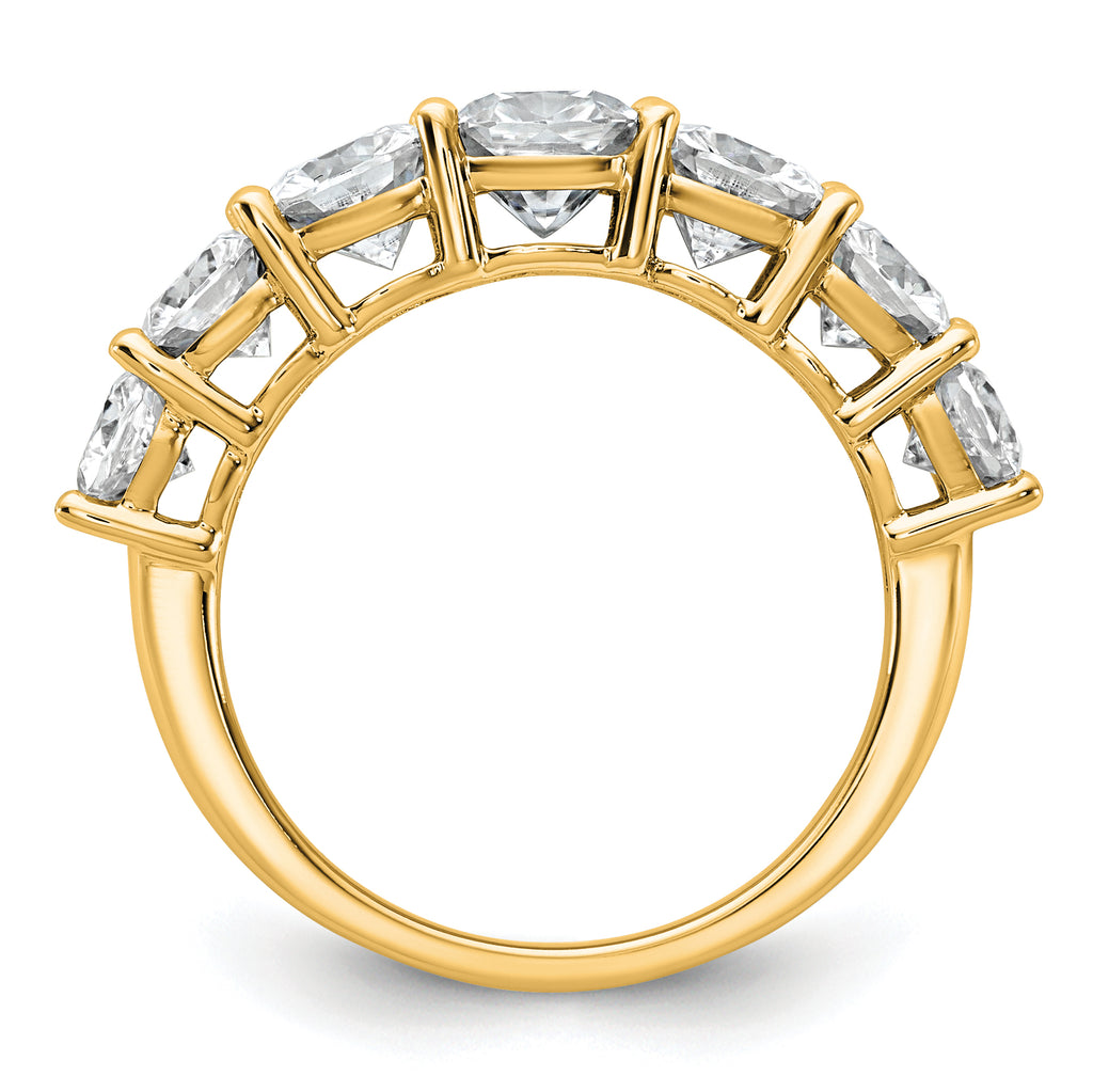 14k 3 1/3 carat Lab Grown Diamond VS+ F+ Cushion Complete Seven Stone Band