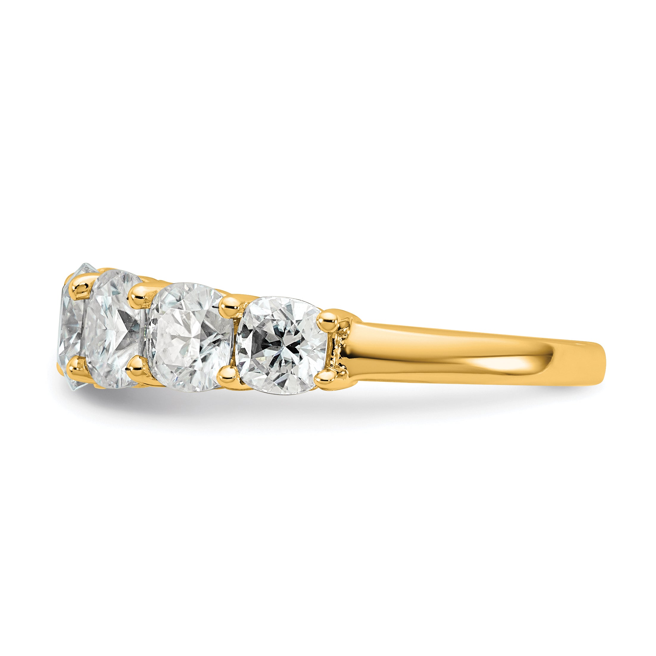 14k 3 1/3 carat Lab Grown Diamond VS+ F+ Cushion Complete Seven Stone Band