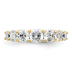 14k 3 1/3 carat Lab Grown Diamond VS+ F+ Cushion Complete Seven Stone Band