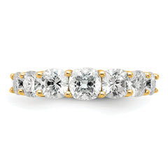 14k 3 1/3 carat Lab Grown Diamond VS+ F+ Cushion Complete Seven Stone Band