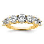 14k 3 1/3 carat Lab Grown Diamond VS+ F+ Cushion Complete Seven Stone Band