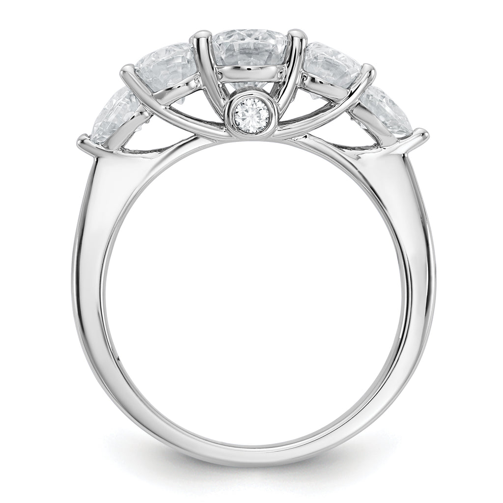 14k White Gold 2 1/6 carat Lab Grown Diamond VS+ F+ Complete Five Stone Band