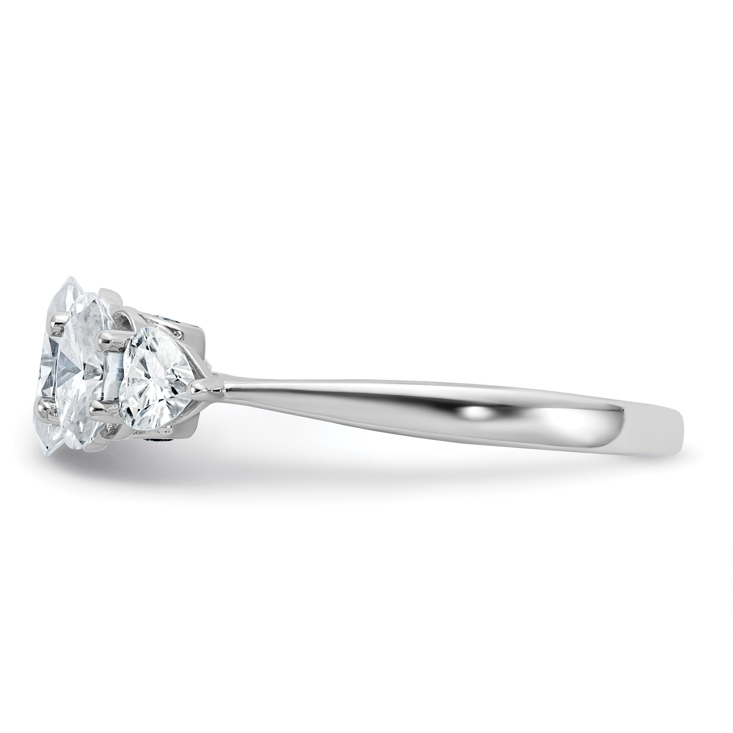14k White Gold 2 1/6 carat Lab Grown Diamond VS+ F+ Complete Five Stone Band