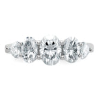14k White Gold 2 1/6 carat Lab Grown Diamond VS+ F+ Complete Five Stone Band