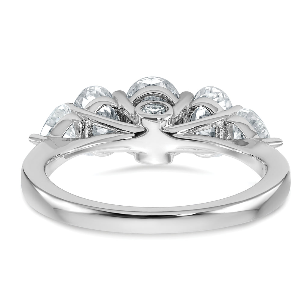 14k White Gold 2 1/6 carat Lab Grown Diamond VS+ F+ Complete Five Stone Band