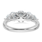 14k White Gold 2 1/6 carat Lab Grown Diamond VS+ F+ Complete Five Stone Band
