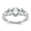 14k White Gold 2 1/6 carat Lab Grown Diamond VS+ F+ Complete Five Stone Band