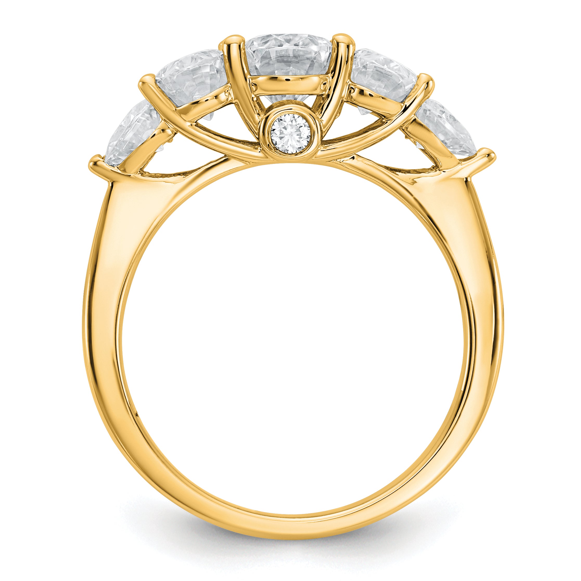 14k 2 1/6 carat Lab Grown Diamond VS+ F+ Complete Five Stone Band Secondary image