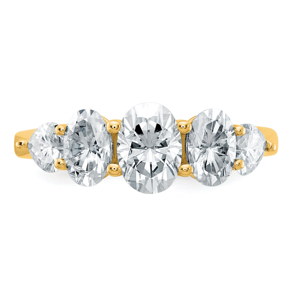 14k 2 1/6 carat Lab Grown Diamond VS+ F+ Complete Five Stone Band