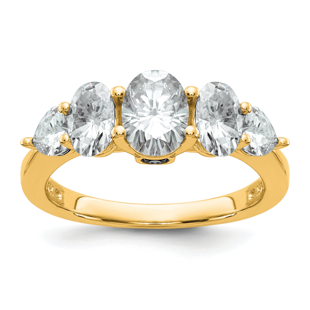 14k 2 1/6 carat Lab Grown Diamond VS+ F+ Complete Five Stone Band