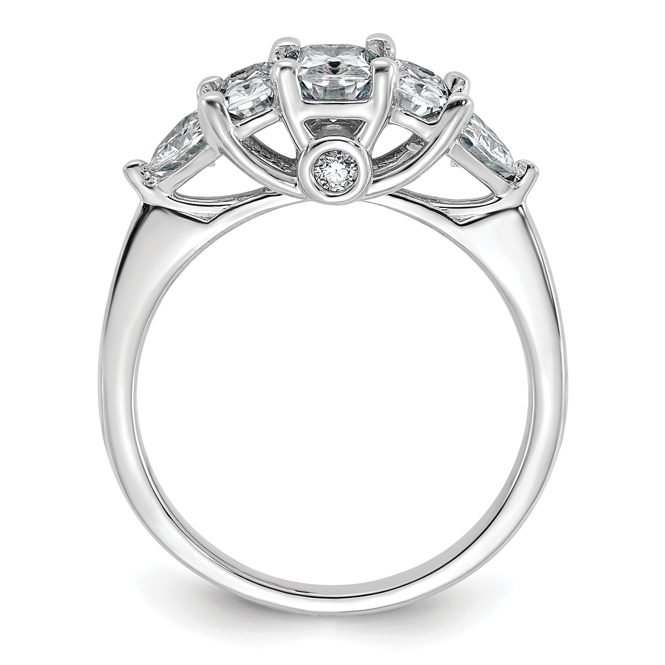 14k White Gold 1 3/4 carat Lab Grown Diamond VS+ F+ Radiant and Trillion Five Stone Complete Band Secondary image