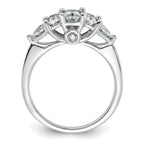 14k White Gold 1 3/4 carat Lab Grown Diamond VS+ F+ Radiant and Trillion Five Stone Complete Band
