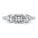 14k White Gold 1 3/4 carat Lab Grown Diamond VS+ F+ Radiant and Trillion Five Stone Complete Band