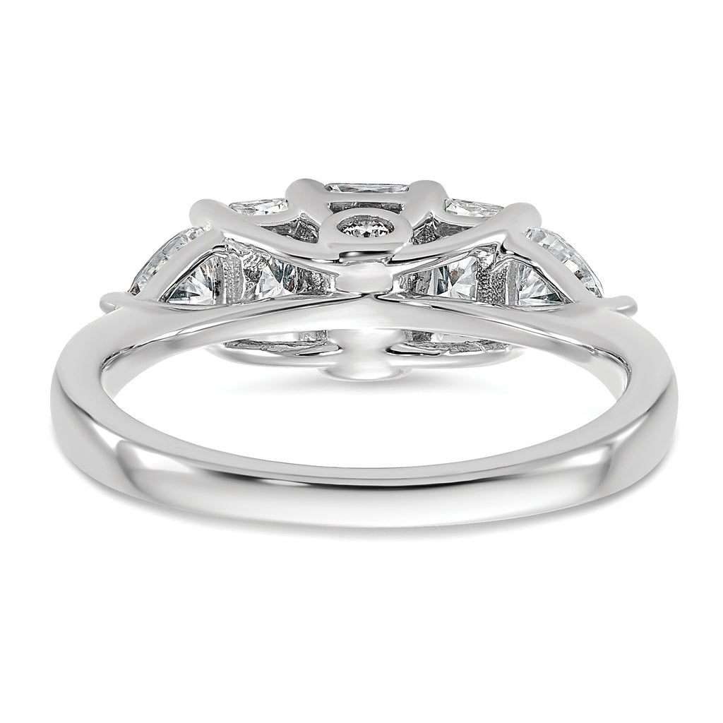 14k White Gold 1 3/4 carat Lab Grown Diamond VS+ F+ Radiant and Trillion Five Stone Complete Band