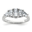 14k White Gold 1 3/4 carat Lab Grown Diamond VS+ F+ Radiant and Trillion Five Stone Complete Band