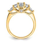 14k 1 3/4 carat Lab Grown Diamond VS+ F+ Radiant and Trillion Five Stone Complete Band