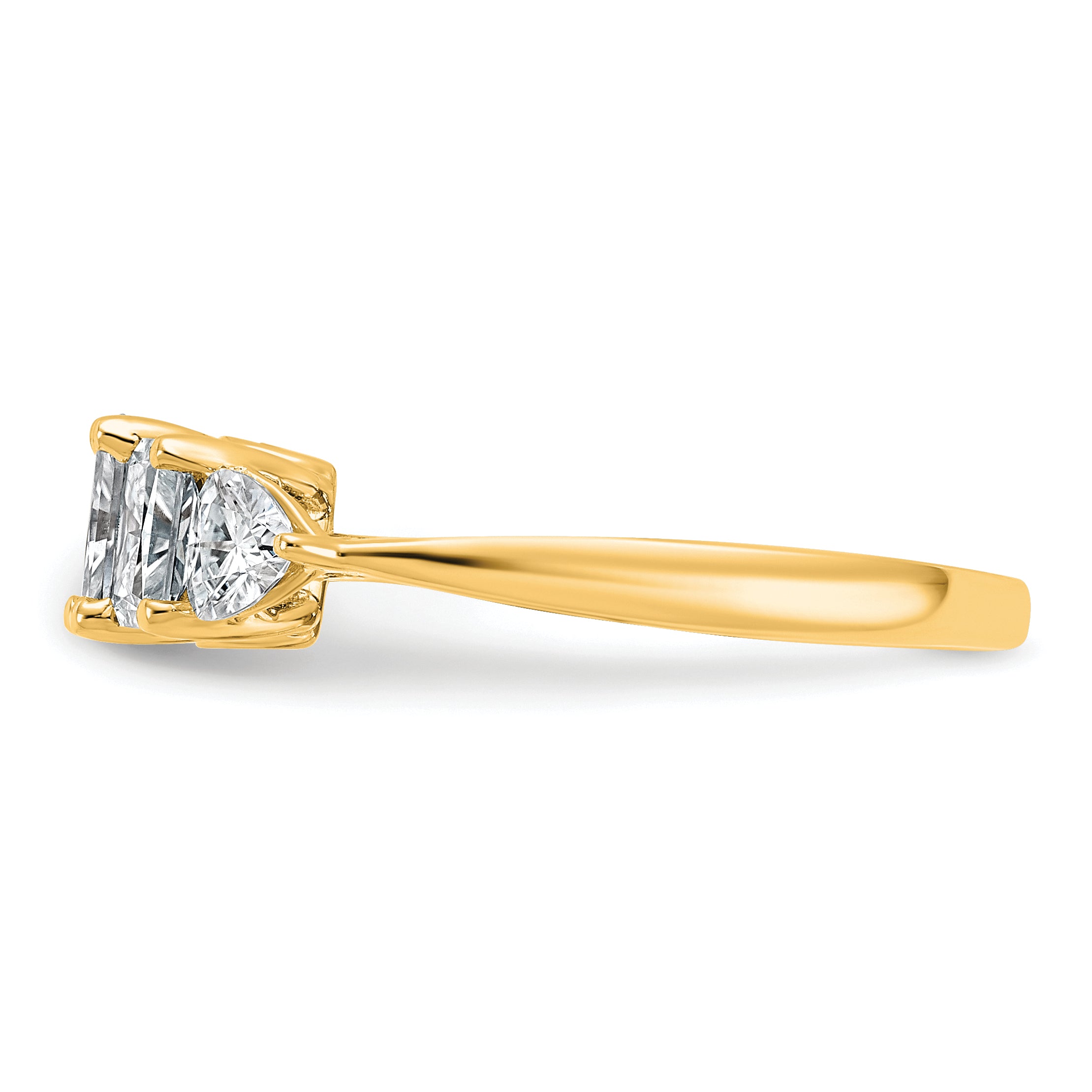 14k 1 3/4 carat Lab Grown Diamond VS+ F+ Radiant and Trillion Five Stone Complete Band