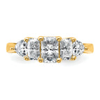14k 1 3/4 carat Lab Grown Diamond VS+ F+ Radiant and Trillion Five Stone Complete Band