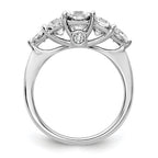 14k White Gold 2 3/4 carat Lab Grown Diamond VS+ F+ Radiant and Trillion Five Stone Complete Band
