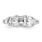 14k White Gold 2 3/4 carat Lab Grown Diamond VS+ F+ Radiant and Trillion Five Stone Complete Band