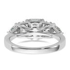 14k White Gold 2 3/4 carat Lab Grown Diamond VS+ F+ Radiant and Trillion Five Stone Complete Band