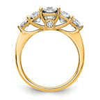 14k 2 3/4 carat Lab Grown Diamond VS+ F+ Radiant and Trillion Five Stone Complete Band