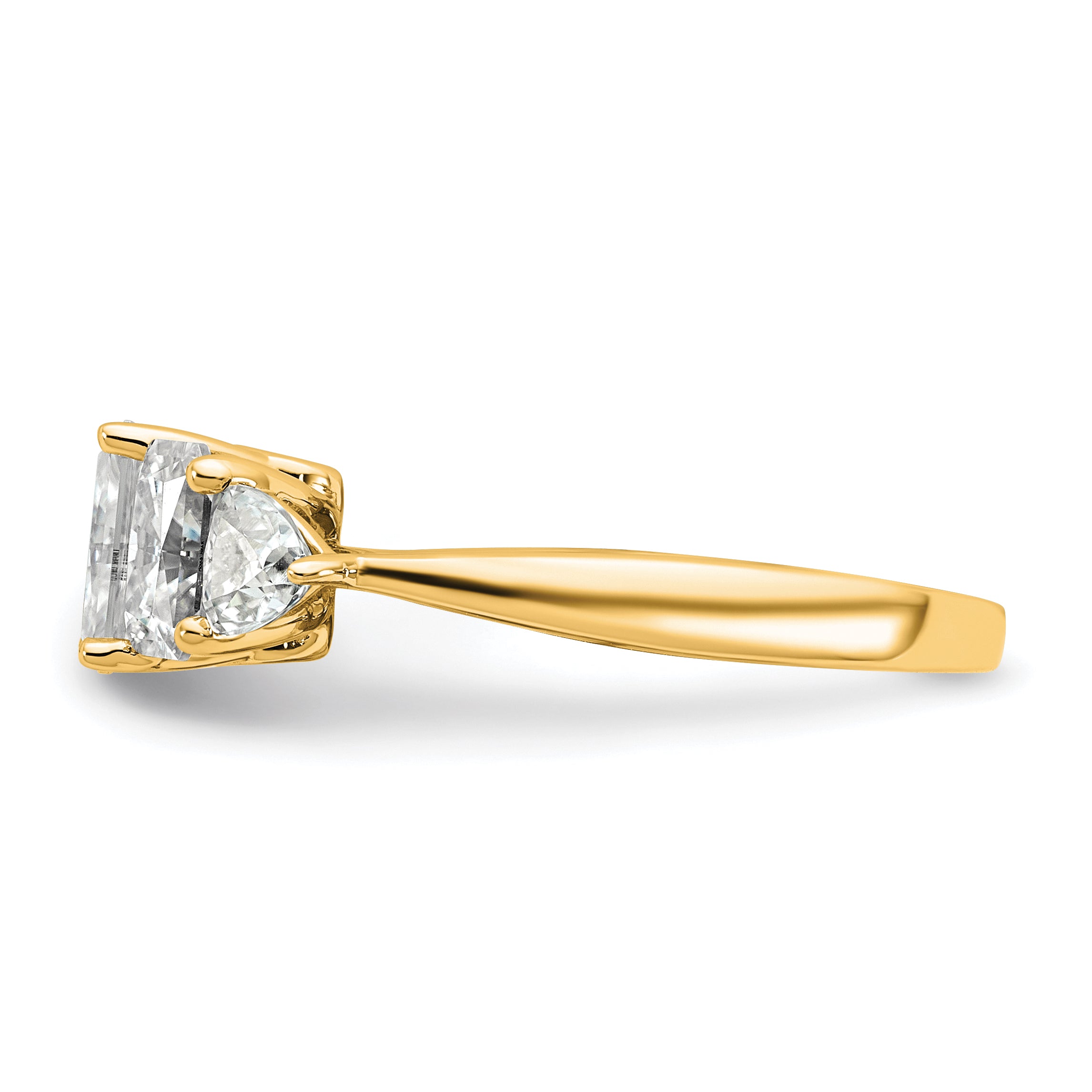 14k 2 3/4 carat Lab Grown Diamond VS+ F+ Radiant and Trillion Five Stone Complete Band
