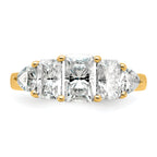14k 2 3/4 carat Lab Grown Diamond VS+ F+ Radiant and Trillion Five Stone Complete Band
