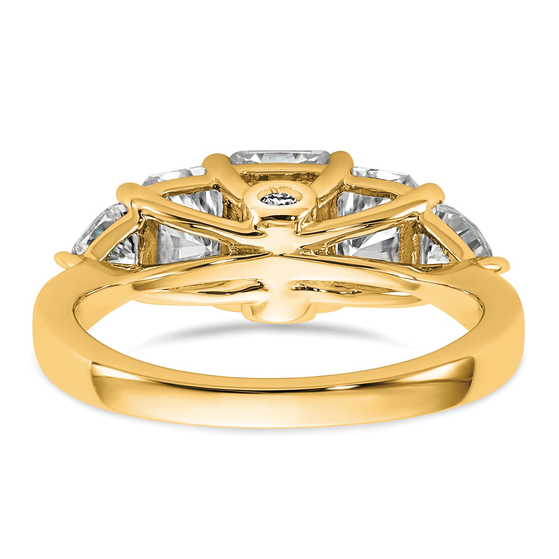 14k 2 3/4 carat Lab Grown Diamond VS+ F+ Radiant and Trillion Five Stone Complete Band