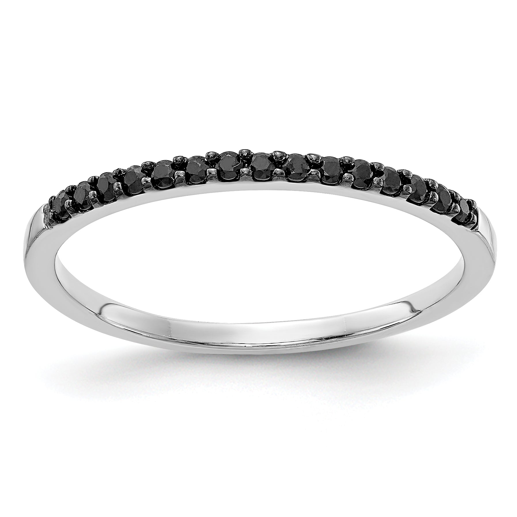 10K White Gold Black Diamond Band Main image