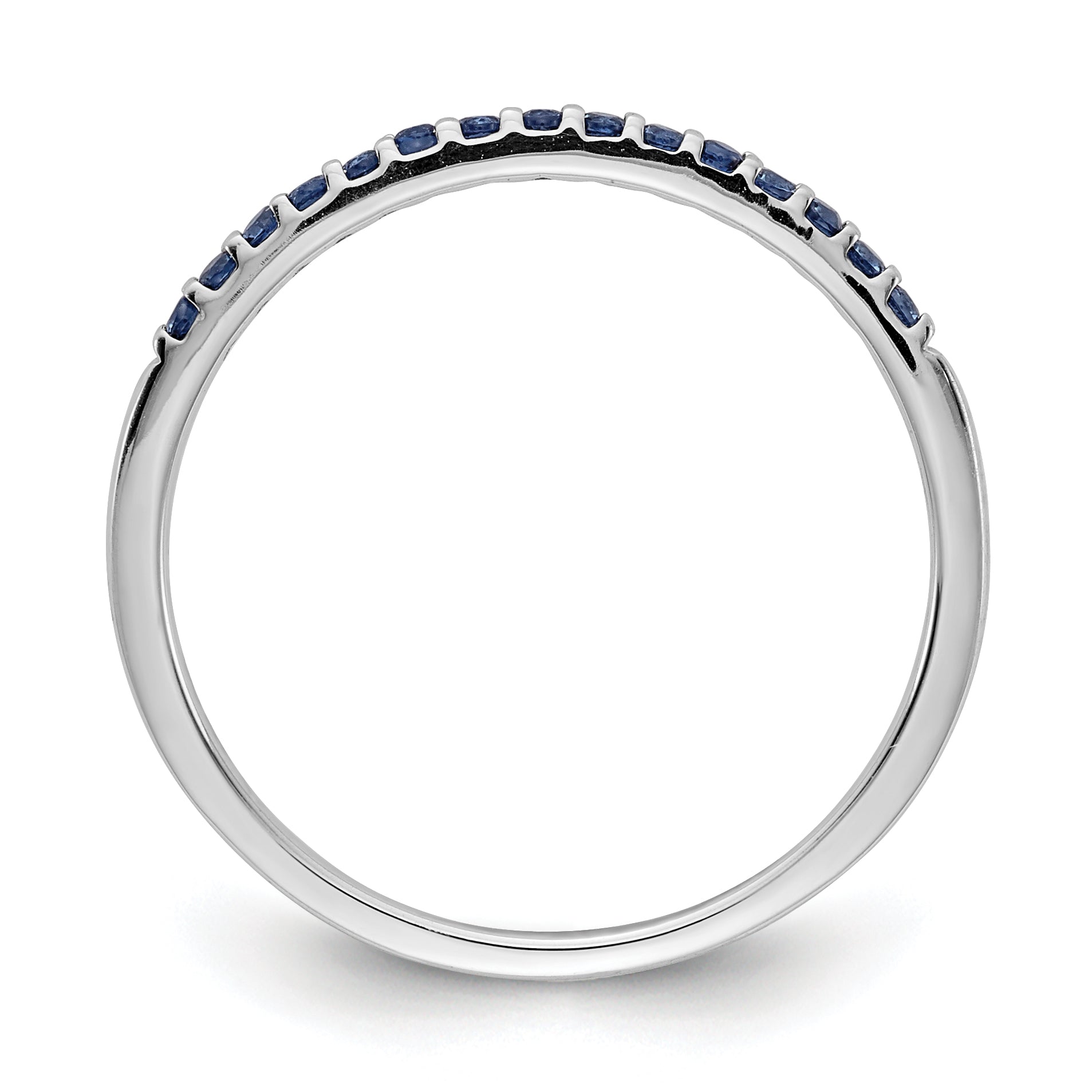 10K White Gold Blue Sapphire Band Secondary image