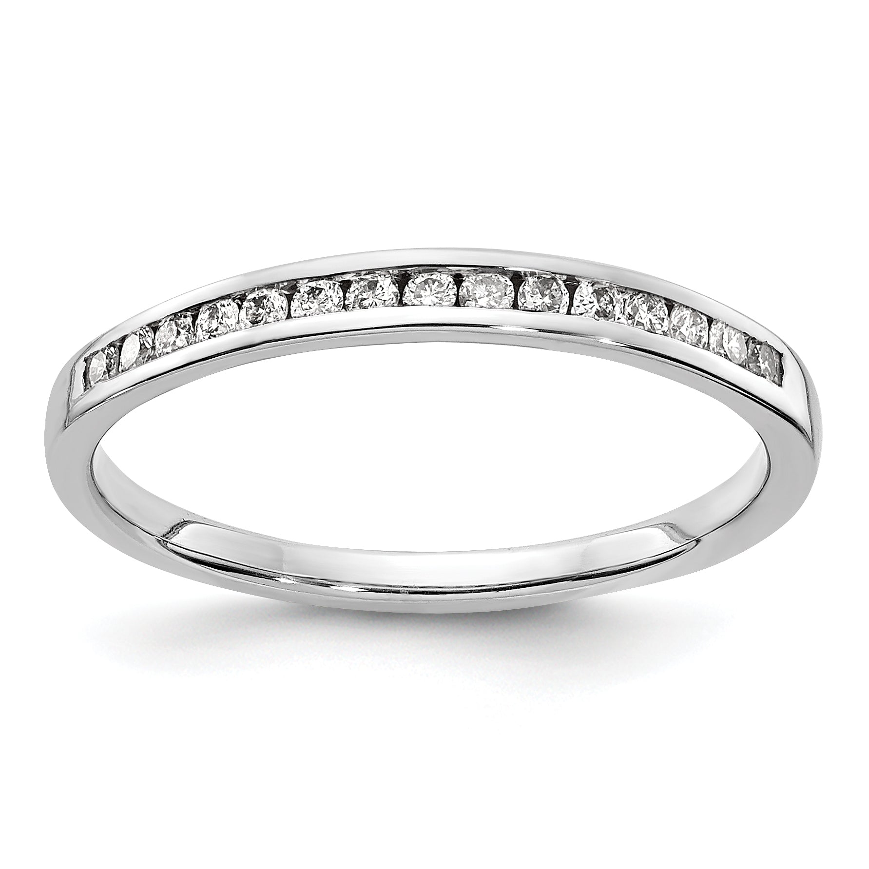 10K White Gold Diamond Channel Band Main image