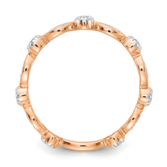 14k Rose Gold Diamond Fancy Band