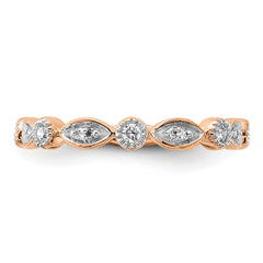 14k Rose Gold Diamond Fancy Band