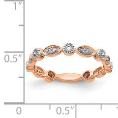 14k Rose Gold Diamond Fancy Band