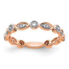 14k Rose Gold Diamond Fancy Band