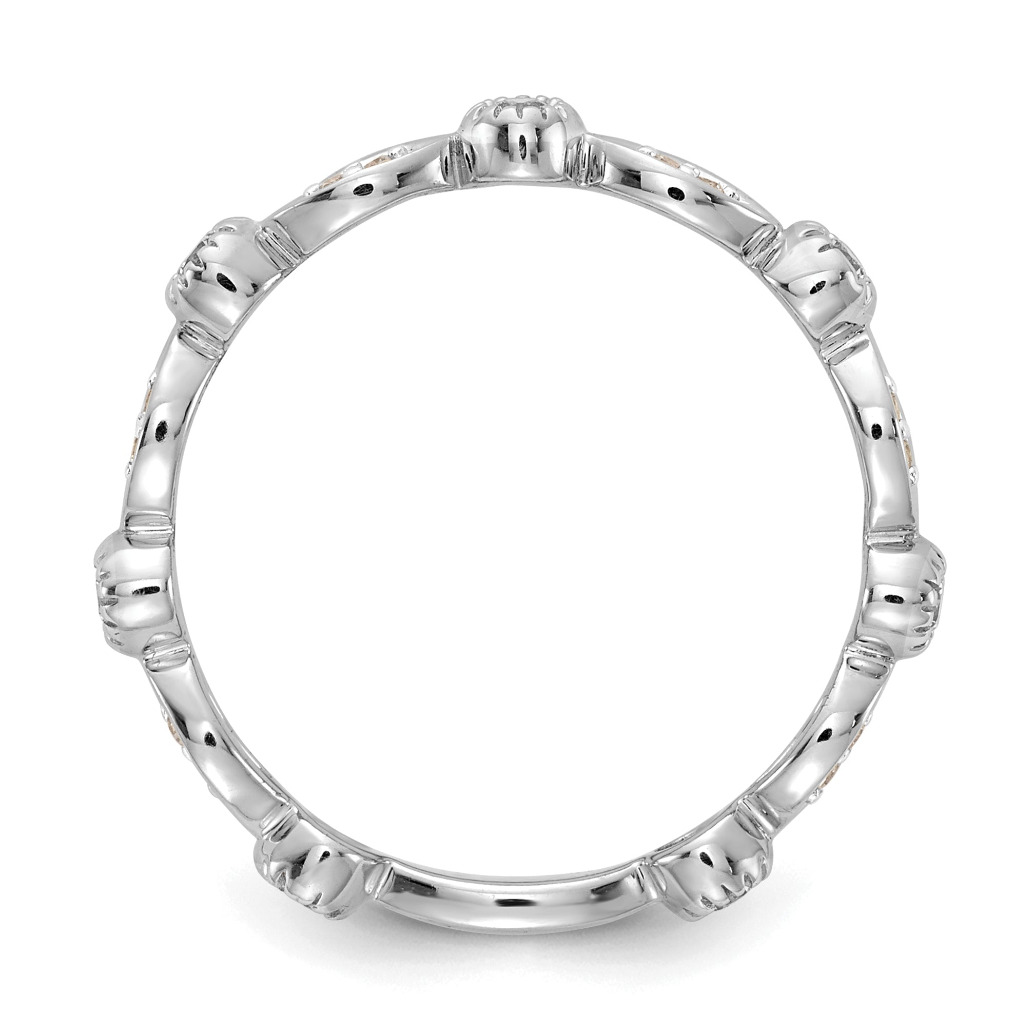 14k White Gold Diamond Fancy Band Secondary image