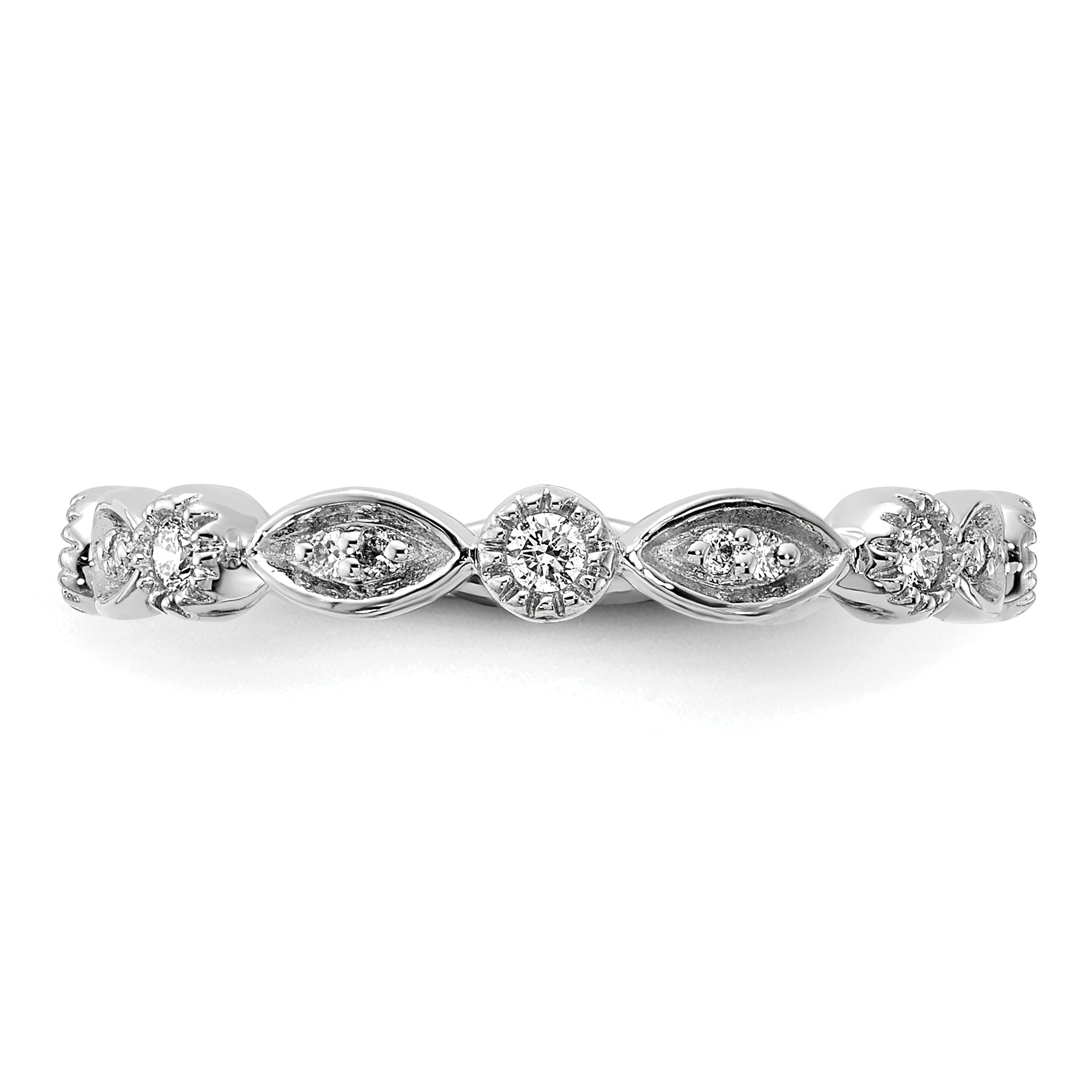 14k White Gold Diamond Fancy Band