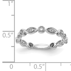 14k White Gold Diamond Fancy Band