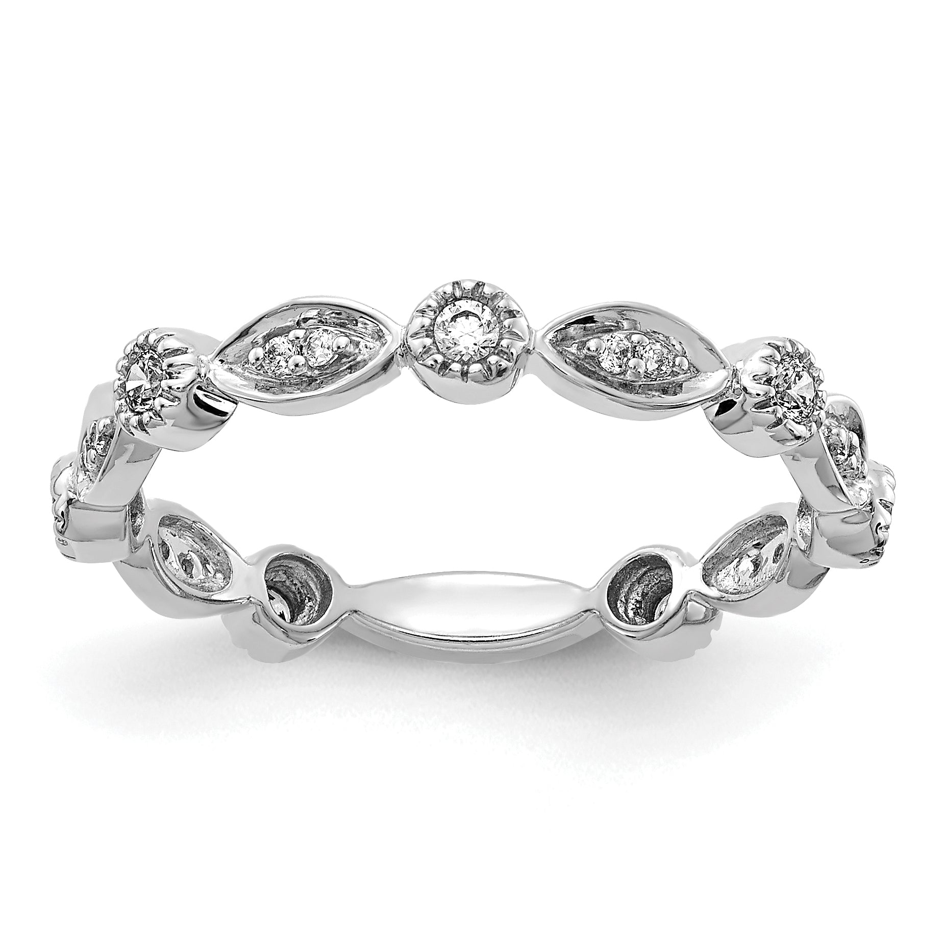 14k White Gold Diamond Fancy Band Main image