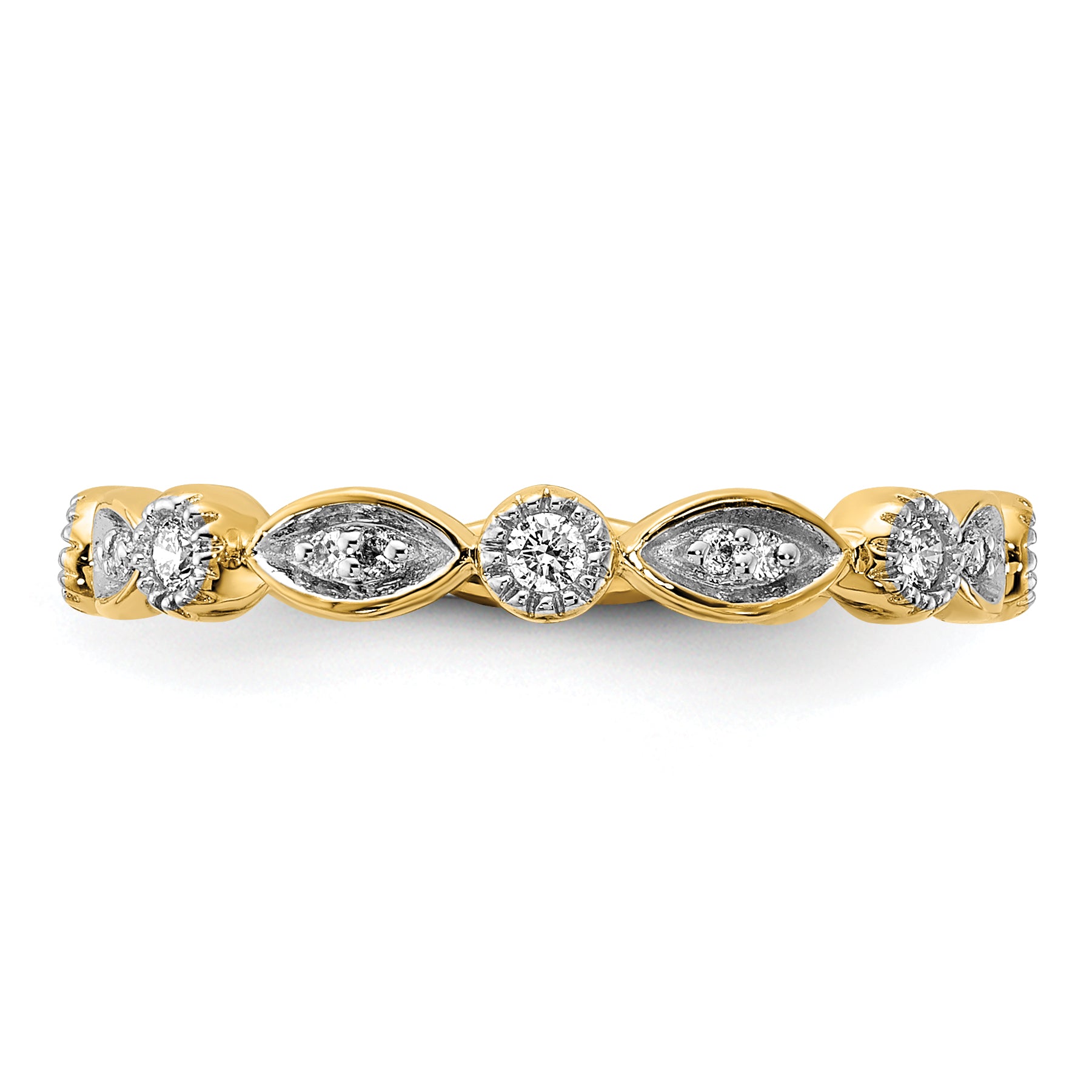 14k Diamond Fancy Band