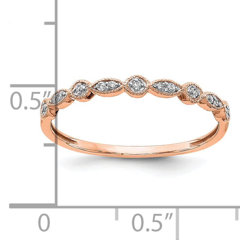 10K Rose Gold Diamond Fancy Band Secondary image
