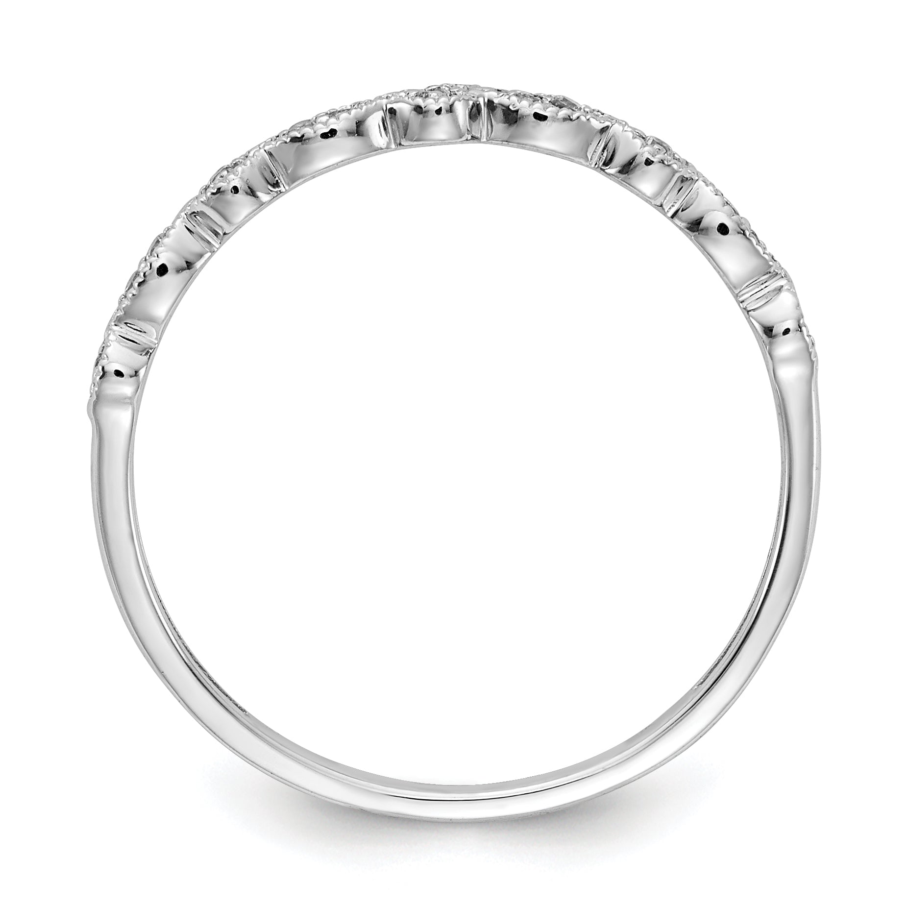 10K White Gold Diamond Fancy Band