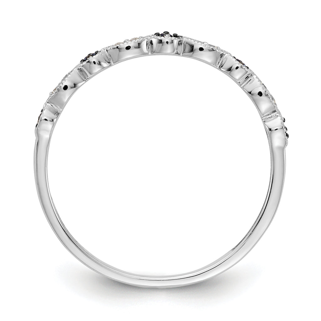 10k White Gold Blue/White Diamond Fancy Band
