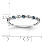 10k White Gold Blue/White Diamond Fancy Band