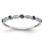 10k White Gold Blue/White Diamond Fancy Band